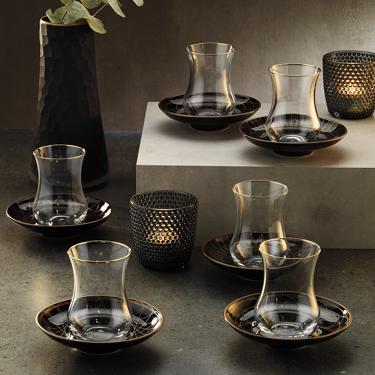 Sandro Moreno 1898 Davinci Siyah 12 Parça 6 Kişilik Çay Seti 150 Ml Ar212442 