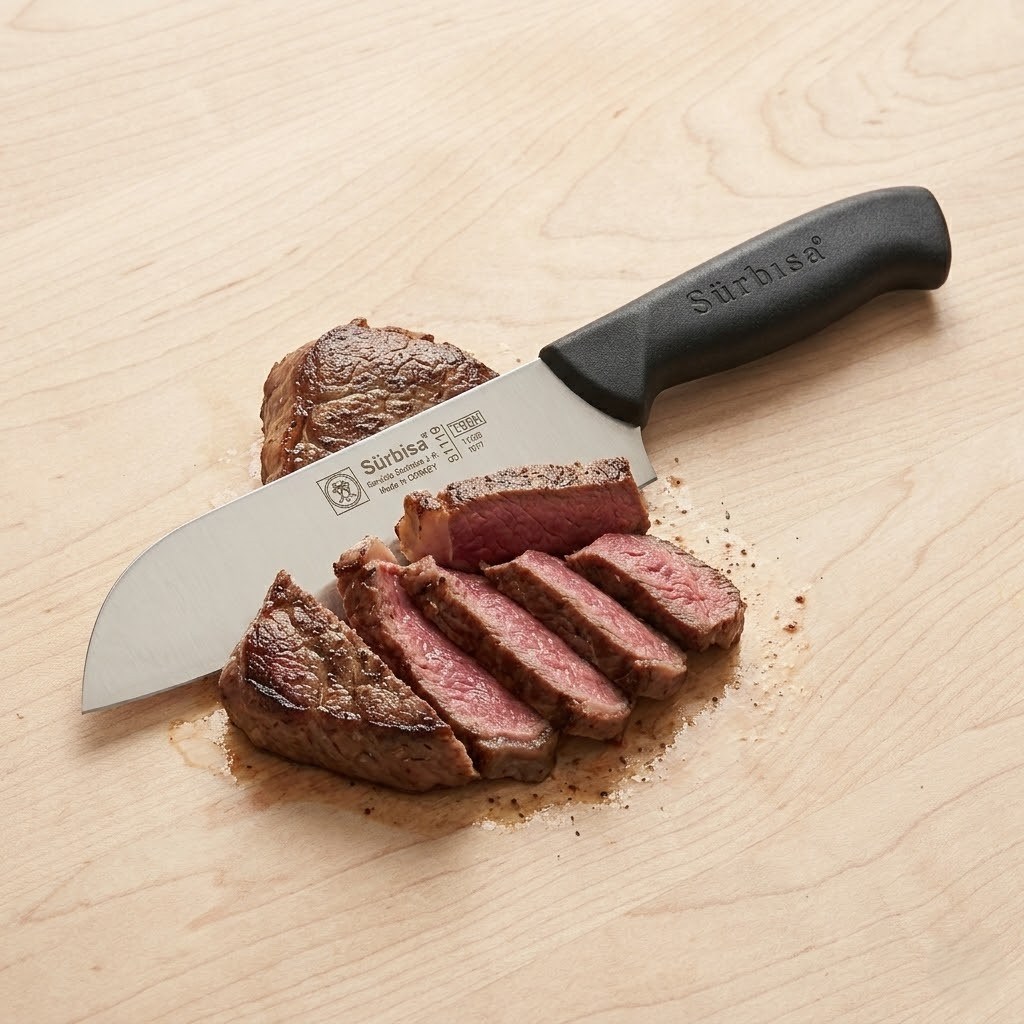 Santoku Aşçı Şef Bıçağı Orjinal Sürmene Kesim Bıçak Paslanmaz Çelik Profesyonel Günlük Sürbisa 61195 