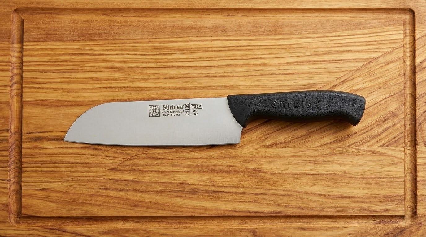 Santoku Aşçı Şef Bıçağı Orjinal Sürmene Kesim Bıçak Paslanmaz Çelik Profesyonel Günlük Sürbisa 61195 
