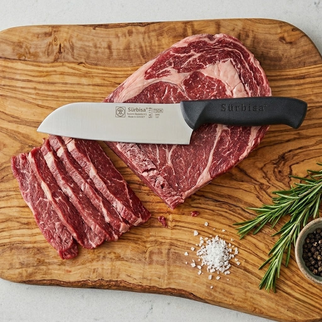 Santoku Aşçı Şef Bıçağı Orjinal Sürmene Kesim Bıçak Paslanmaz Çelik Profesyonel Günlük Sürbisa 61195 