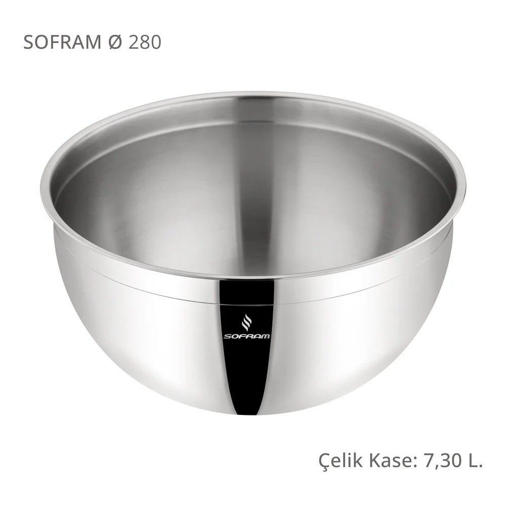 Sofram Çelik Derin Karıştırma Kabı Kase 28 Cm 7,30 Litre Yeni 