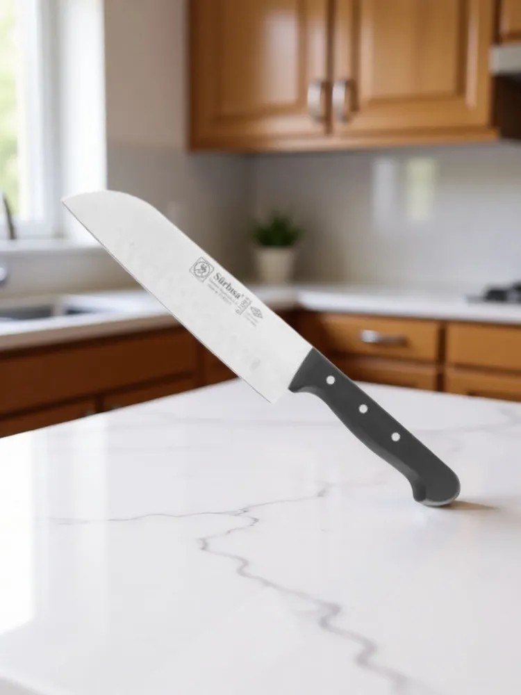 Sürbisa 61095 Oluklu Santoku Sürmene Şef Aşçı Bıçağı Pimli Sap 19 Cm 