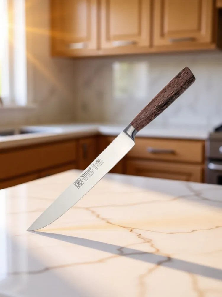 Sürbisa Sürmene 61301 Sıcak Dövme Mutfak Bıçağı Zeytin Saplı Ahşap 21 Cm 