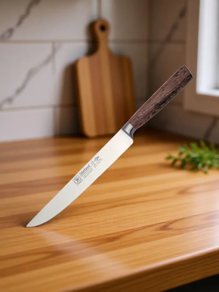 Sürbisa Sürmene 61301 Sıcak Dövme Mutfak Bıçağı Zeytin Saplı Ahşap 21 Cm 