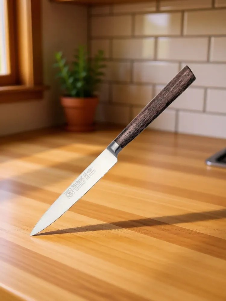 Sürbisa Sürmene 61303 Sıcak Dövme Mutfak Bıçağı Zeytin Saplı Ahşap 12 Cm 
