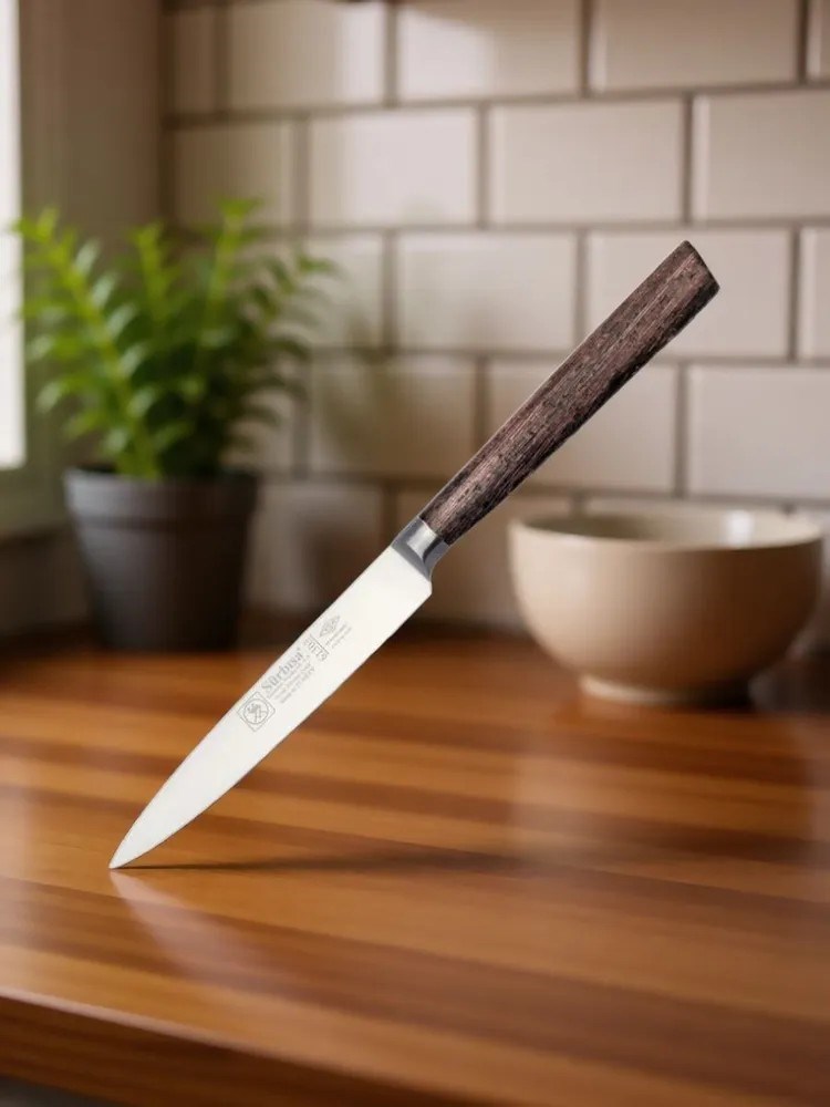 Sürbisa Sürmene 61303 Sıcak Dövme Mutfak Bıçağı Zeytin Saplı Ahşap 12 Cm 