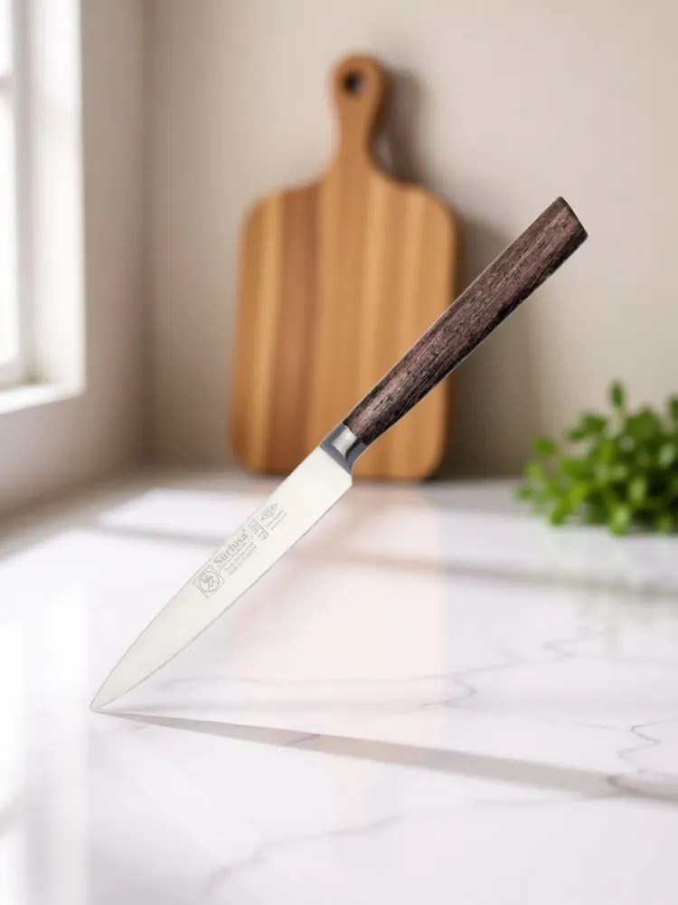 Sürbisa Sürmene 61303 Sıcak Dövme Mutfak Bıçağı Zeytin Saplı Ahşap 12 Cm 