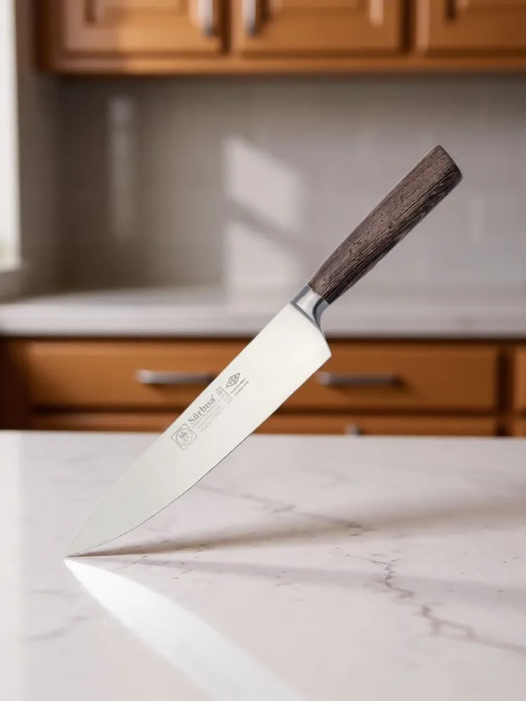 Sürbisa Sürmene 61340 Sıcak Dövme Şef Bıçağı Zeytin Saplı Ahşap 22,5 Cm 