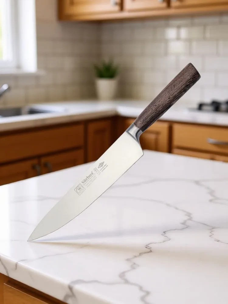 Sürbisa Sürmene 61340 Sıcak Dövme Şef Bıçağı Zeytin Saplı Ahşap 22,5 Cm 