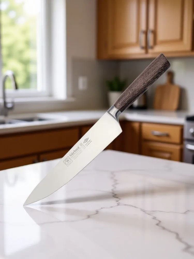 Sürbisa Sürmene 61340 Sıcak Dövme Şef Bıçağı Zeytin Saplı Ahşap 22,5 Cm 