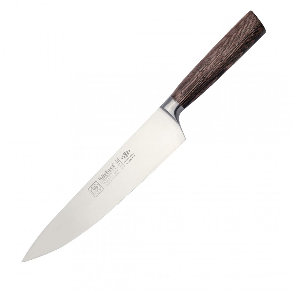 Sürbisa Sürmene 61340 Sıcak Dövme Şef Bıçağı Zeytin Saplı Ahşap 22,5 Cm 