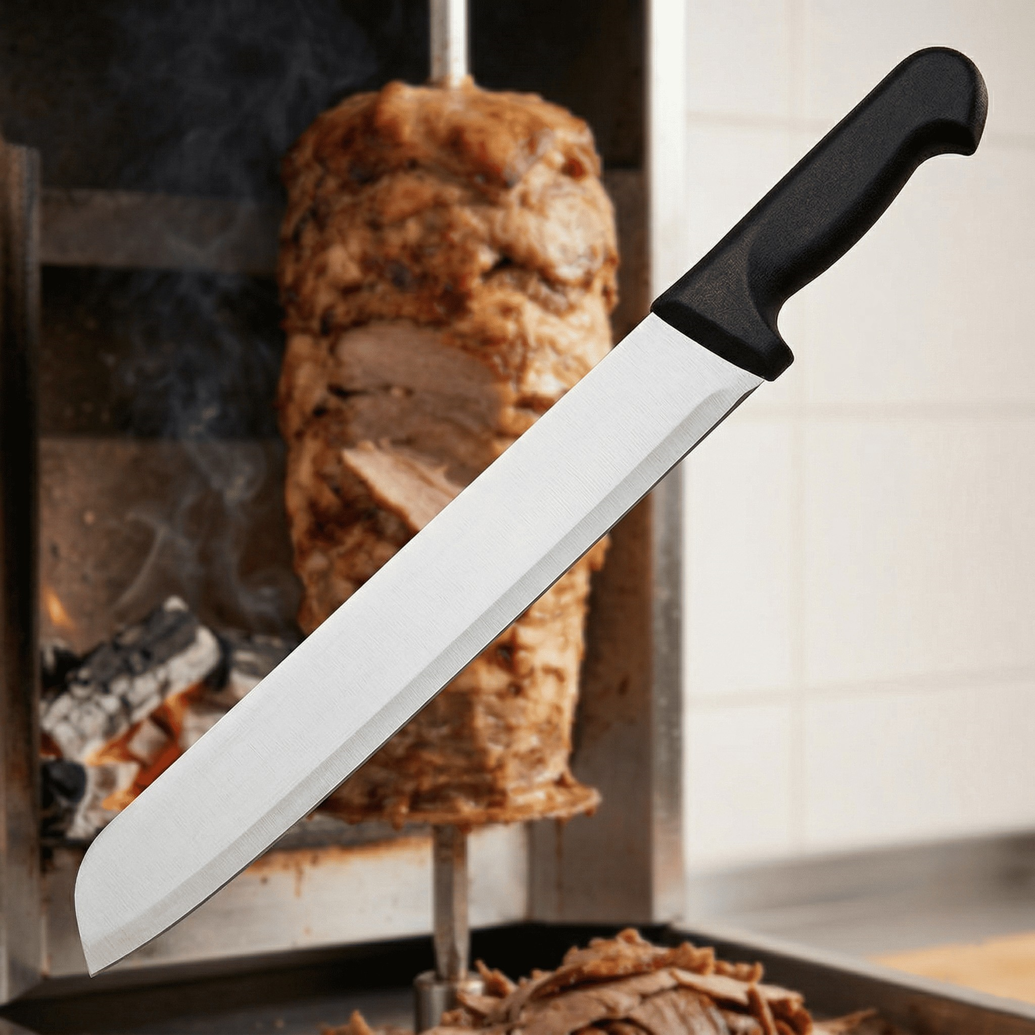 Sürmene Döner Kesme Bıçağı Kaşar ve Kavurma Bıçak Paslanmaz Çelik 45 Cm Sürbisa 61635 