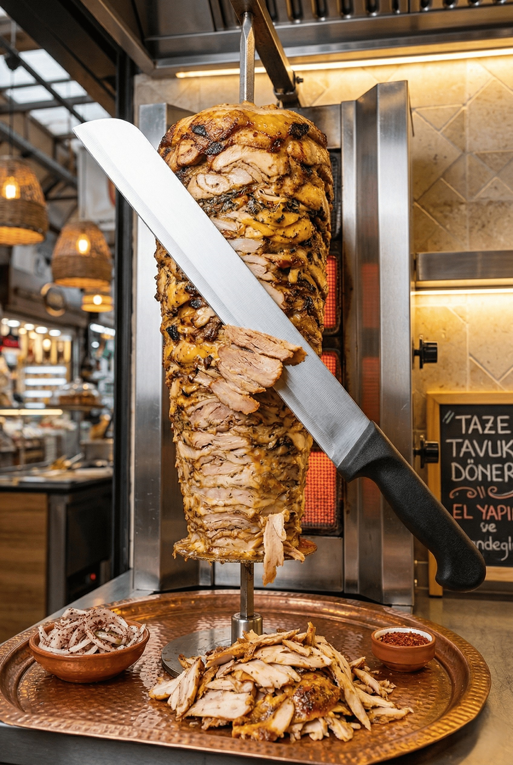 Sürmene Döner Kesme Bıçağı Kaşar ve Kavurma Bıçak Paslanmaz Çelik 47 Cm Sürbisa 61632 