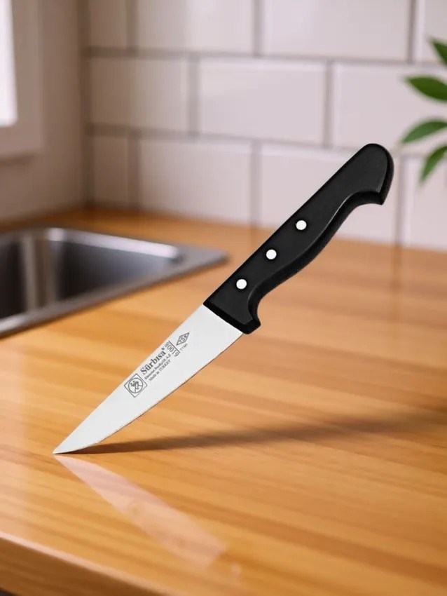 Sürmene Et Kasap Bıçağı 24 Cm Pimli Paslanmaz Çelik Kemik Sıyırma Doğrama Kesim Bıçağı Sürbisa 61008 