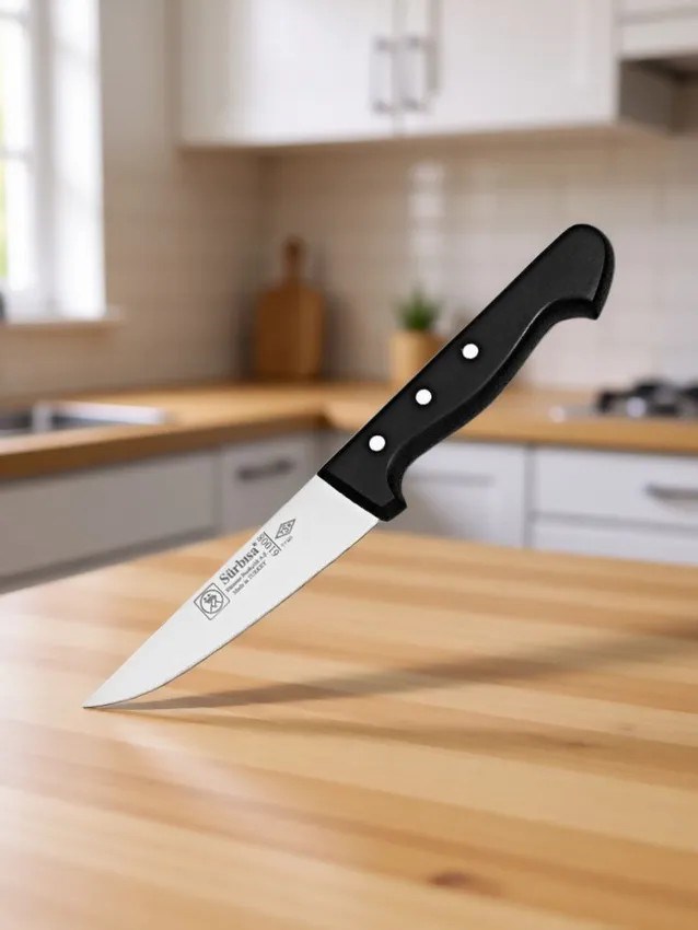 Sürmene Et Kasap Bıçağı 24 Cm Pimli Paslanmaz Çelik Kemik Sıyırma Doğrama Kesim Bıçağı Sürbisa 61008 
