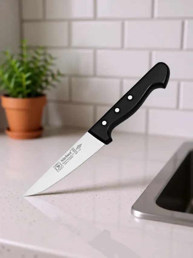 Sürmene Et Kasap Bıçağı 24 Cm Pimli Paslanmaz Çelik Kemik Sıyırma Doğrama Kesim Bıçağı Sürbisa 61008 