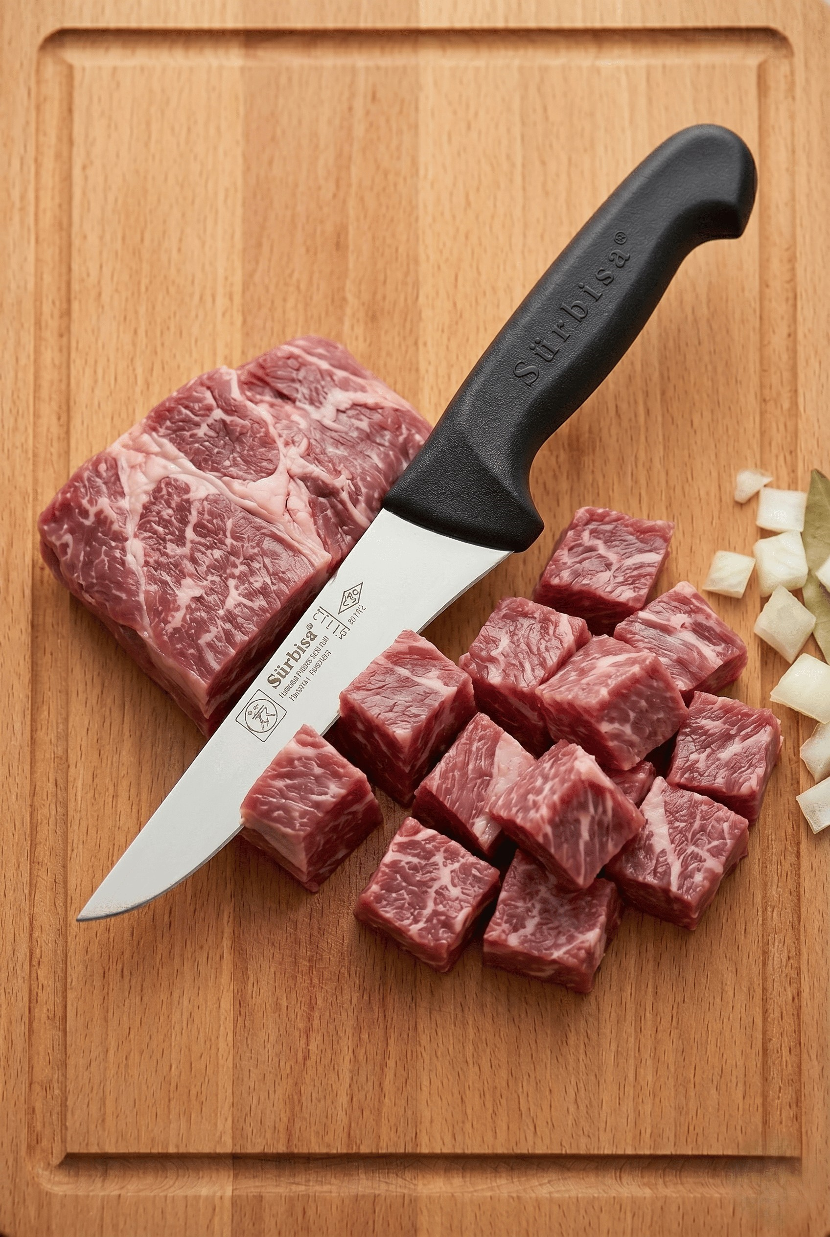 Sürmene Kasap Bıçağı Kaburga Kemik Sıyırma Doğrama Bıçağı Şef Mutfak Et Kurban Bıçak Sürbisa 61112 