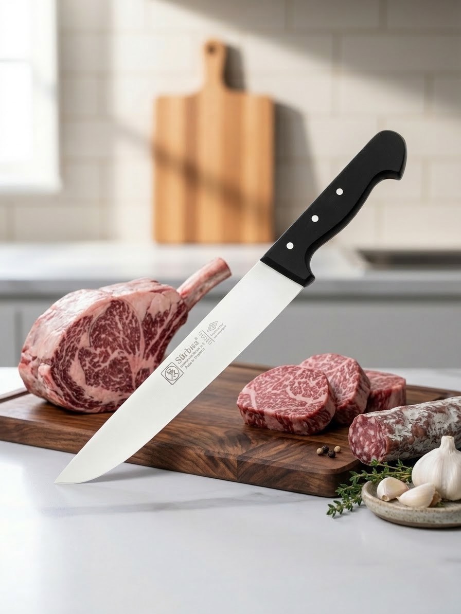 Sürmene Kasap Bıçağı Pimli Sap 36 Cm Kelle Kuşbaşı Kesim Kemik Sıyırma Doğrama Bıçağı Sürbisa 61050 