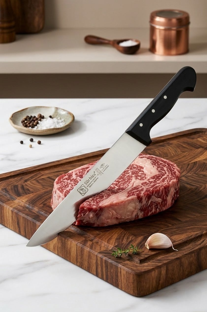 Sürmene Kasap Bıçağı Pimli Sap 36 Cm Kelle Kuşbaşı Kesim Kemik Sıyırma Doğrama Bıçağı Sürbisa 61050 