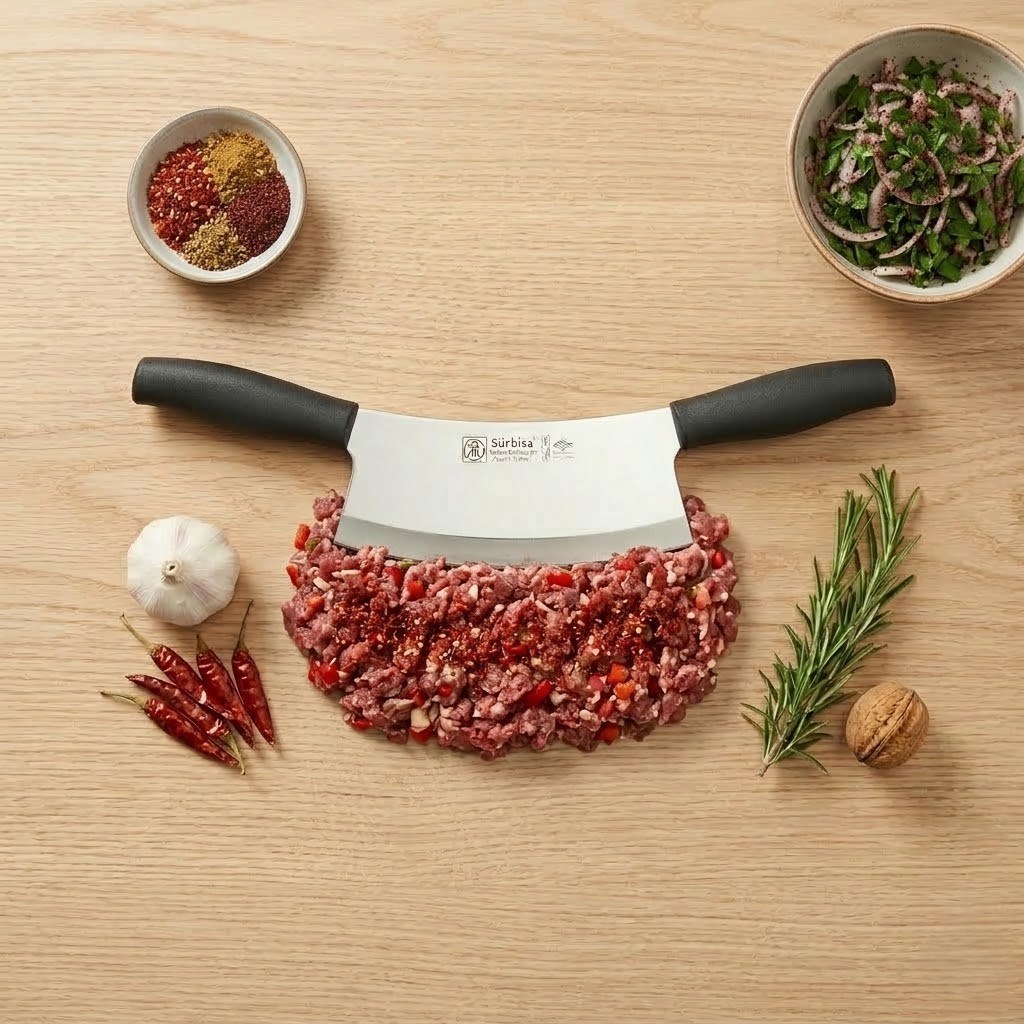 Sürmene Kasap Zırh Bıçağı 33 cm Et Kıyma Ezme Satırı Kurban ve Pizza Satır Bıçağı Sürbisa 61706 