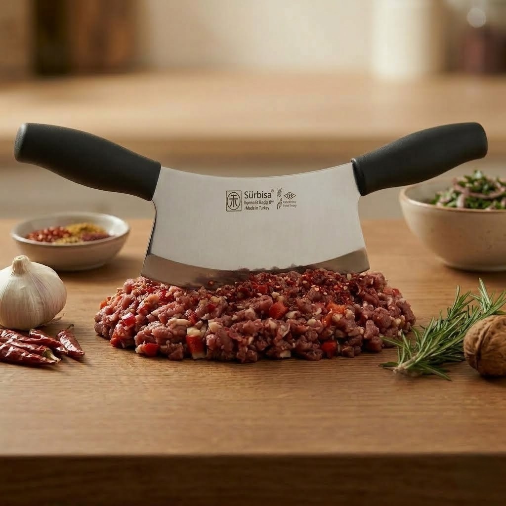 Sürmene Kasap Zırh Bıçağı 33 cm Et Kıyma Ezme Satırı Kurban ve Pizza Satır Bıçağı Sürbisa 61706 