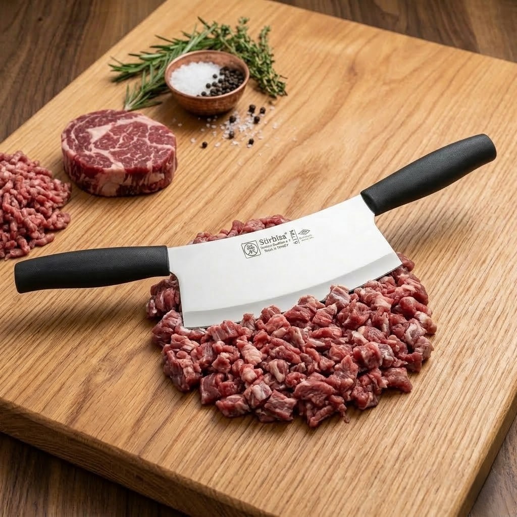 Sürmene Kasap Zırh Bıçağı 33 cm Et Kıyma Ezme Satırı Kurban ve Pizza Satır Bıçağı Sürbisa 61706 