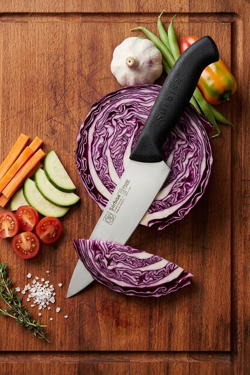 Sürmene Şef Aşçı Bıçağı Et Ekmek Sebze Günlük Genel Kullanım Mutfak Bıçak 32 Cm Sürbisa 61170 