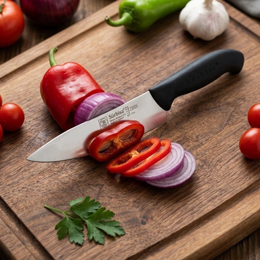 Sürmene Şef Aşçı Bıçağı Et Ekmek Sebze Günlük Genel Kullanım Mutfak Bıçak 32 Cm Sürbisa 61170 