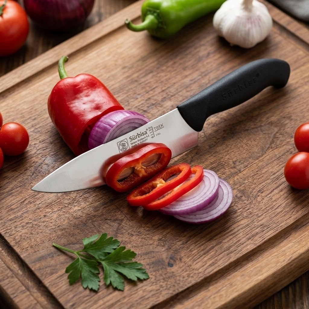 Sürmene Şef Aşçı Bıçağı Et Ekmek Sebze Günlük Genel Kullanım Mutfak Bıçak 32 Cm Sürbisa 61170 