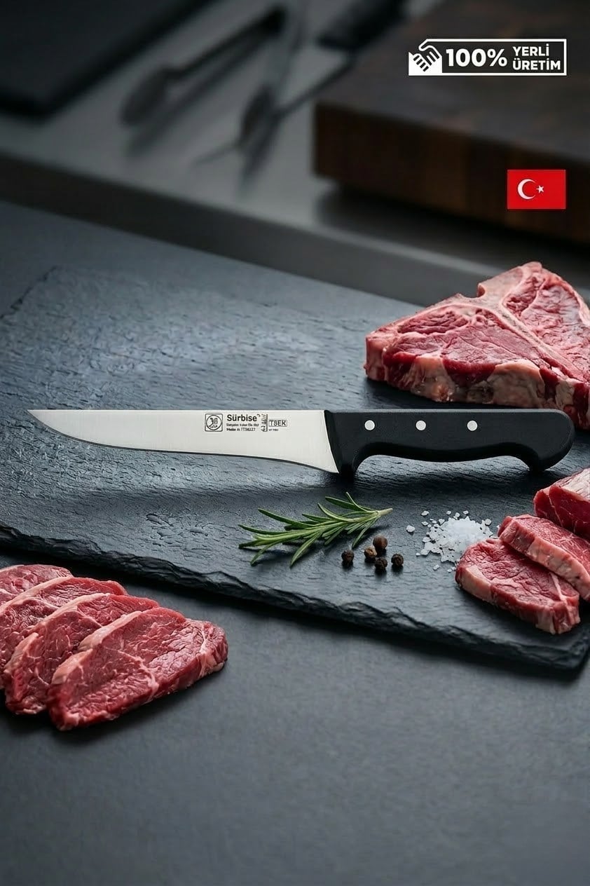 Sürmene Sürbisa 61012 Kasap Bıçağı 27 Cm Et Kesim Kemik Kaburga Sıyırma Doğrama Mutfak Ekmek Sebze Bıçağı 