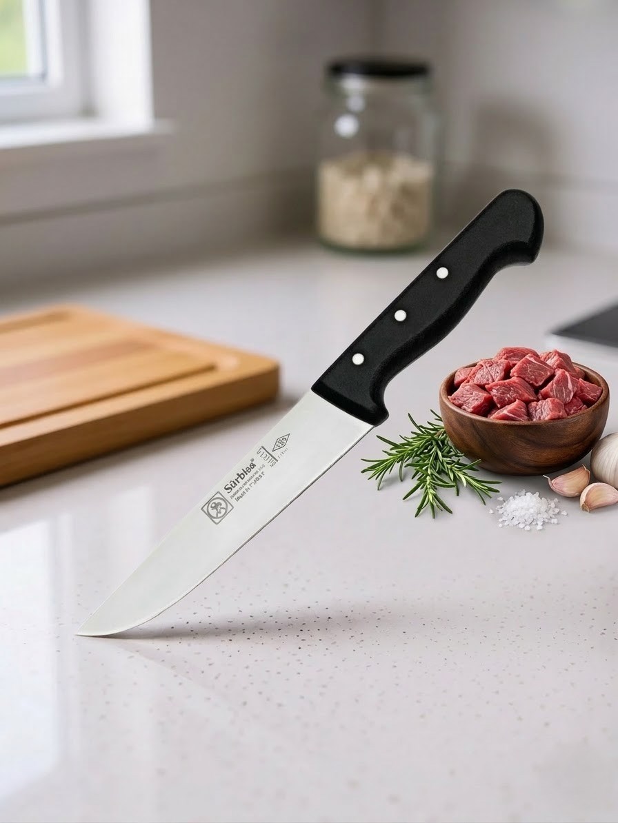 Sürmene Sürbisa 61015 Kuşbaşı Et Kasap Bıçağı 29,5 Cm Pimli Et Kesim Kemik Sıyırma Doğrama Mutfak Bıçağı 