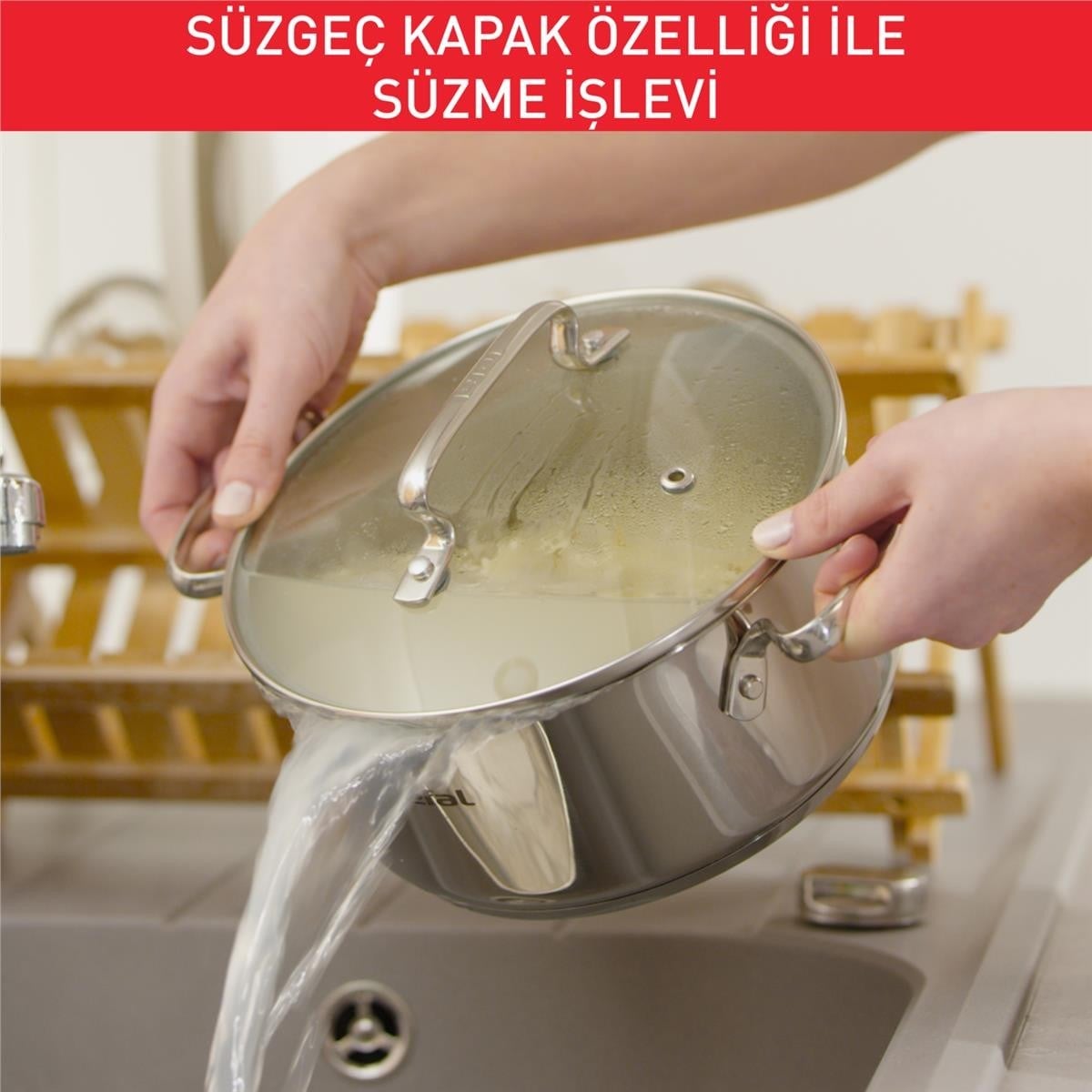 TEFAL Duetto İndüksiyon Tabanlı 8 Parça Çelik Tencere Seti 