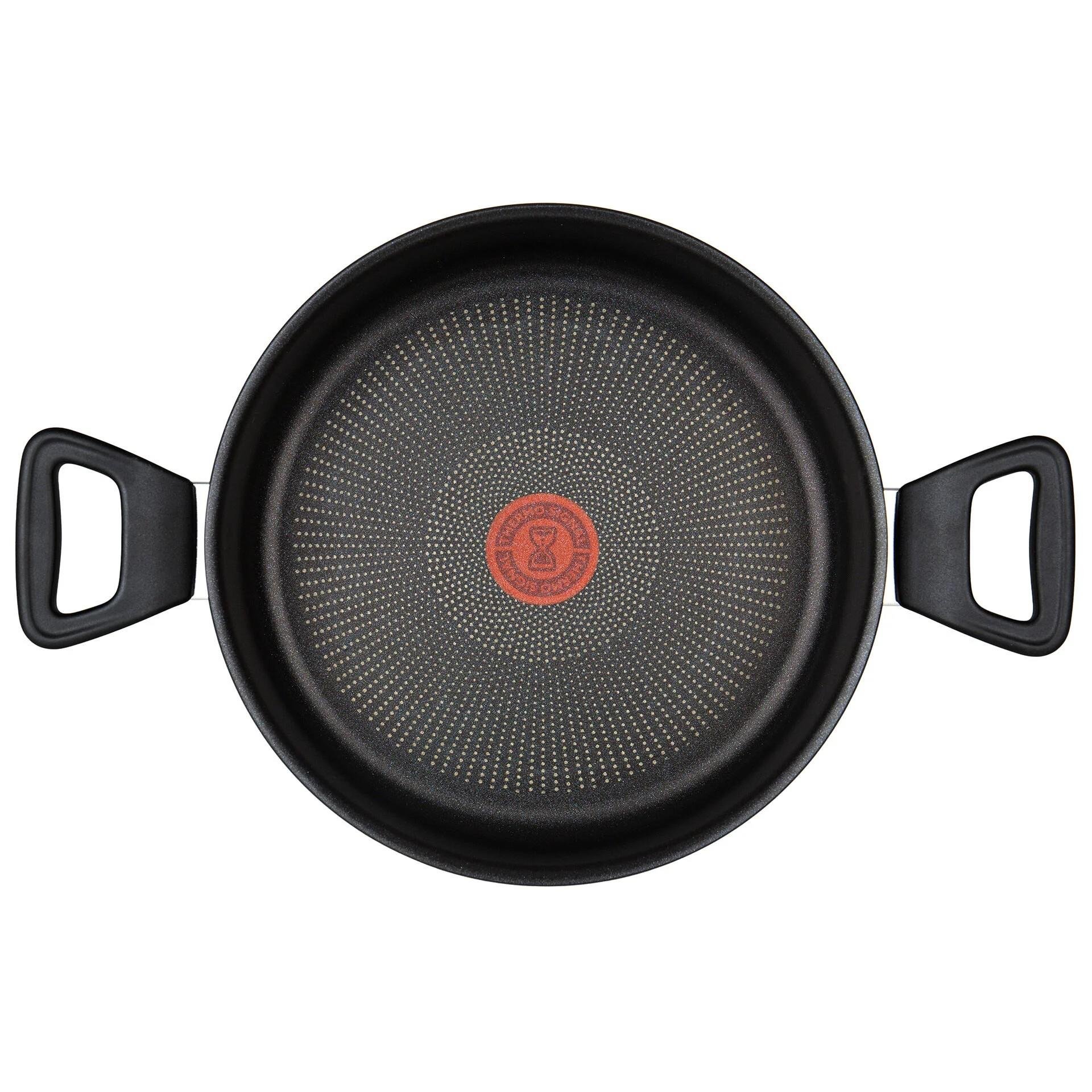 Tefal Titanium 3X Force 24 Cm Cam Kapaklı Kısa Tencere 2100134009 