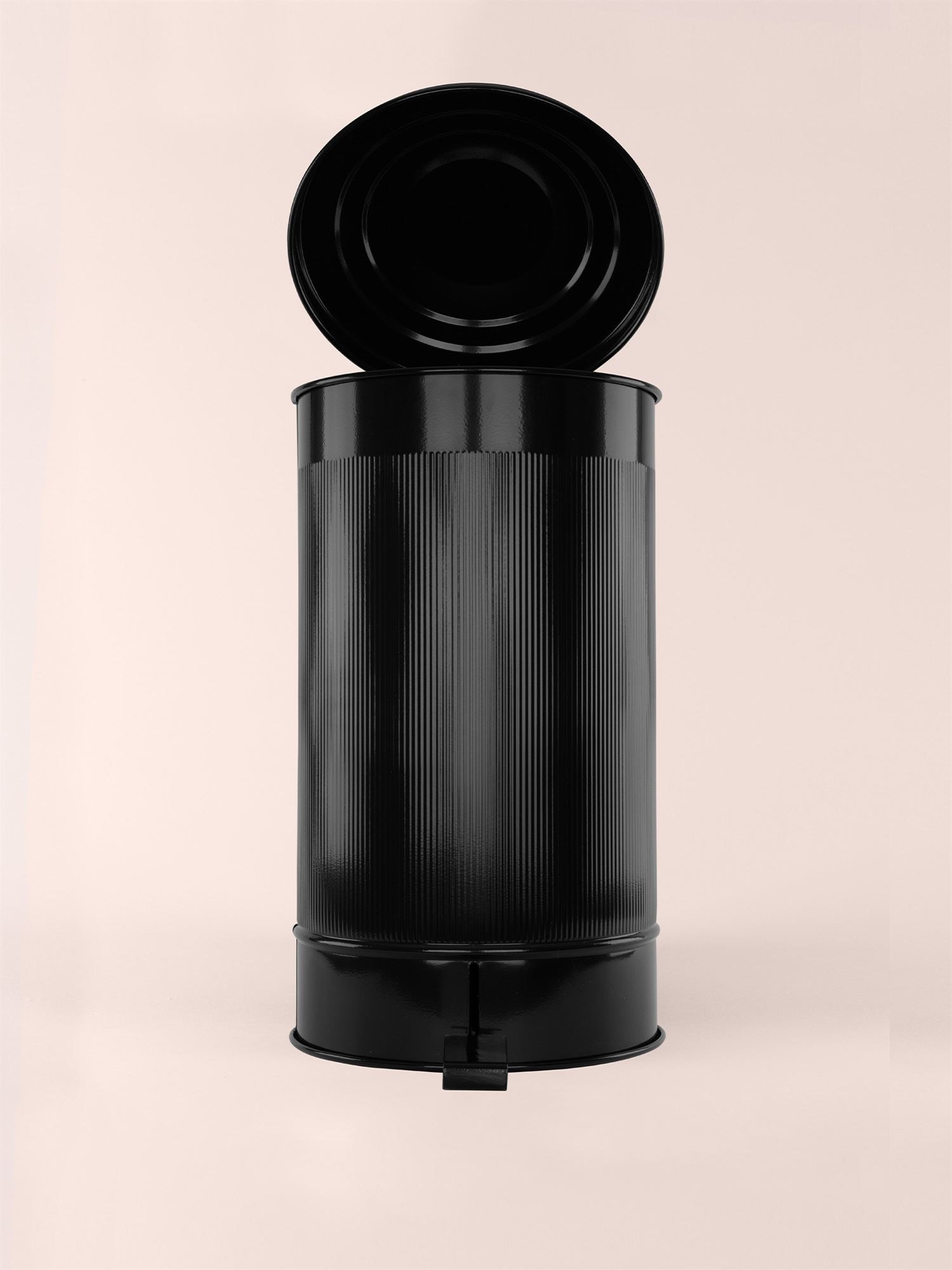 The Mia Stripe Mutfak ve Banyo Çöp Kovası Siyah 24 Litre STP0006 