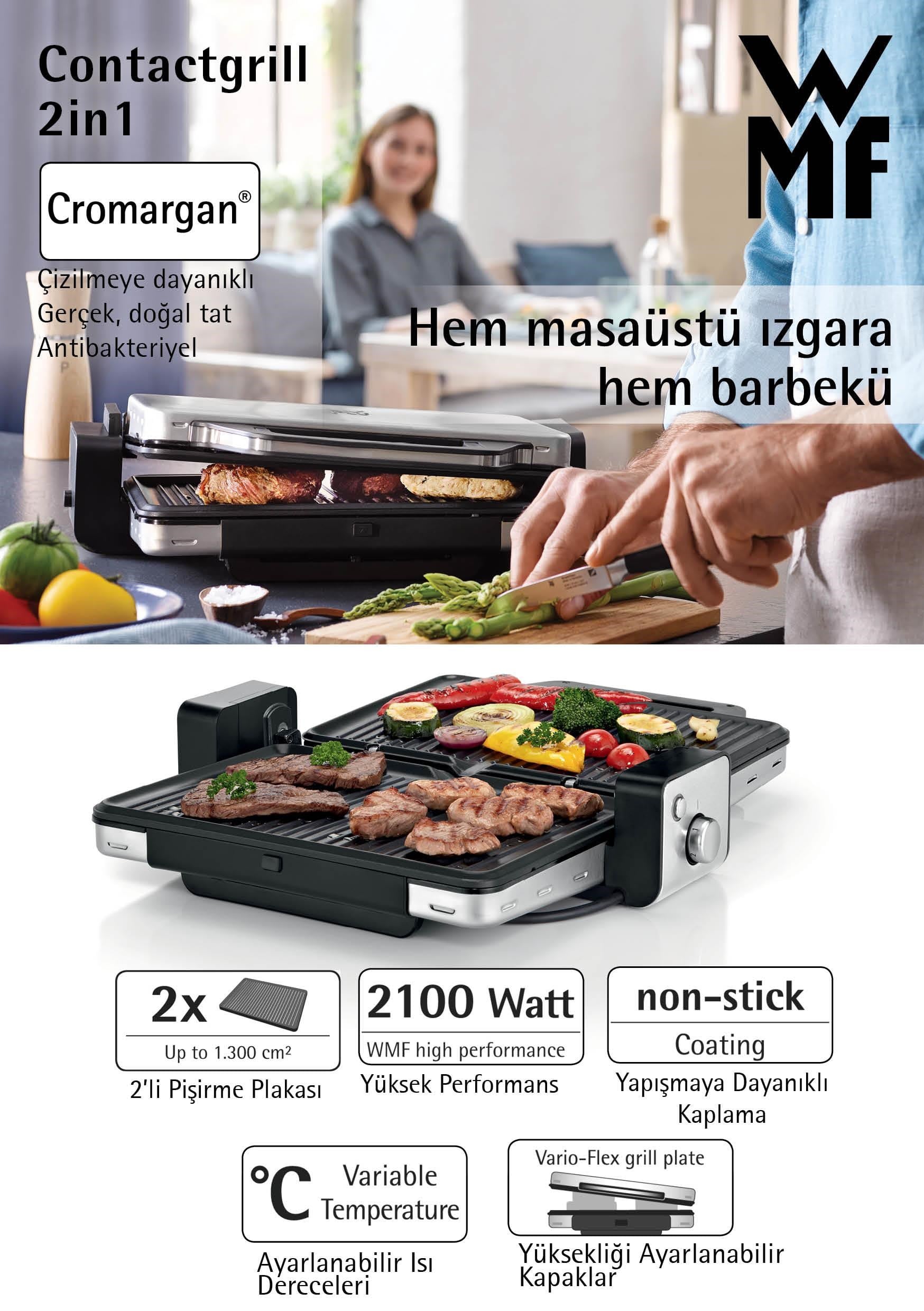 WMF Lono Contact Grill Izgara ve Tost Makinesi 2100 Watt 3200000060 