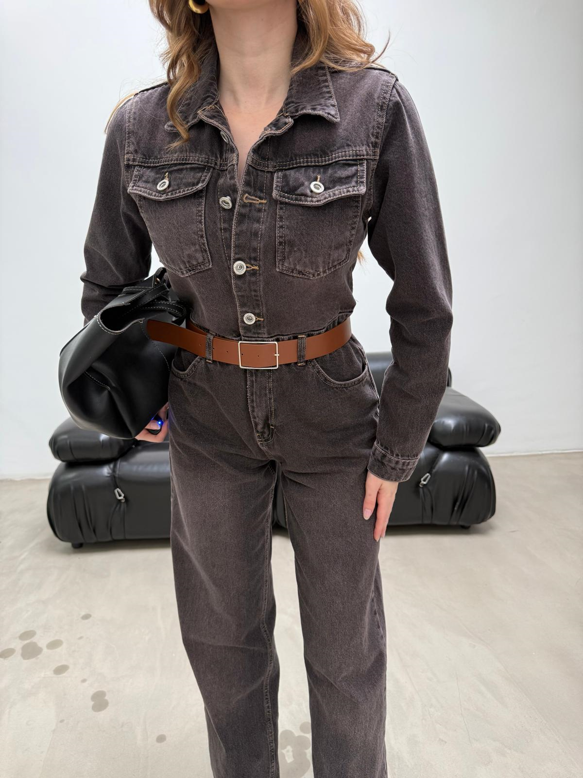 Kahverengi Bayan Kot Tulum