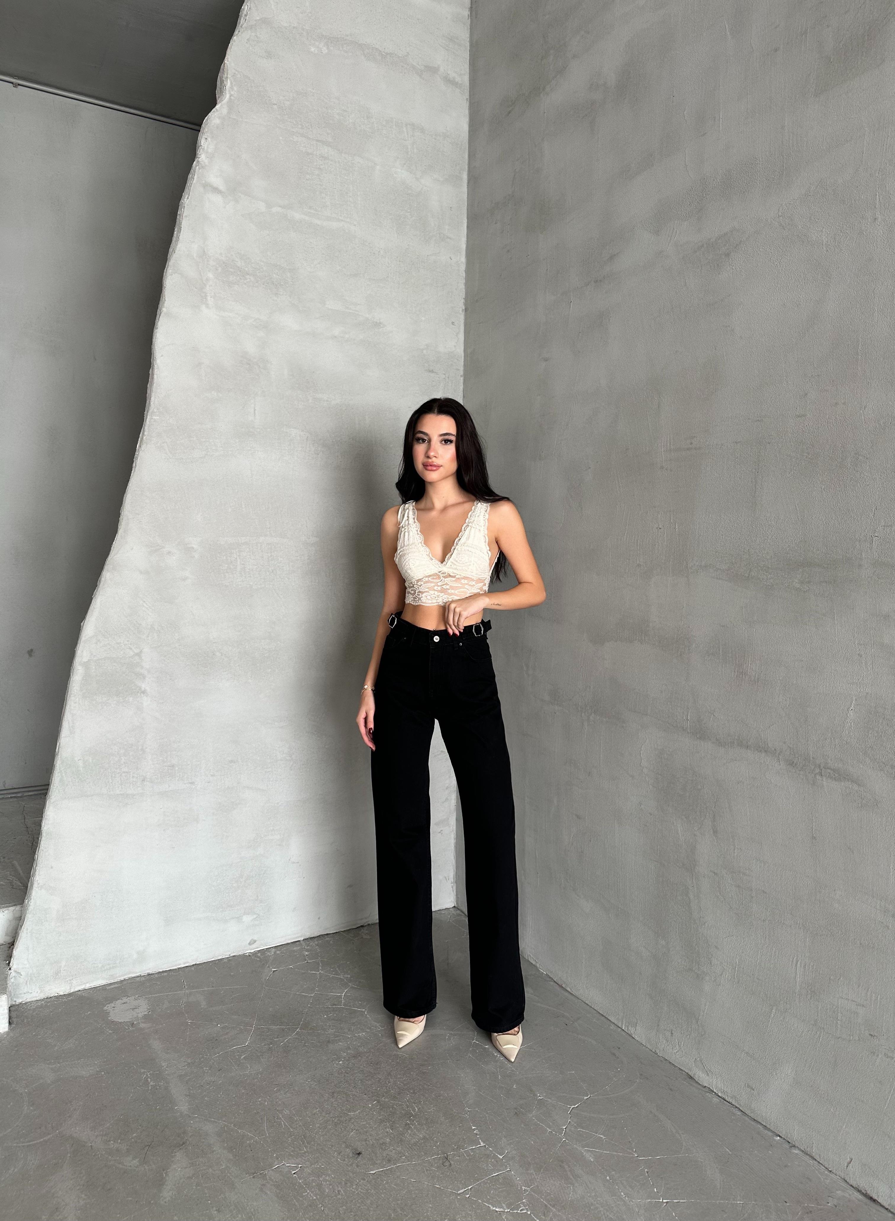 Palazzo Çift Toka Detaylı Pantolon