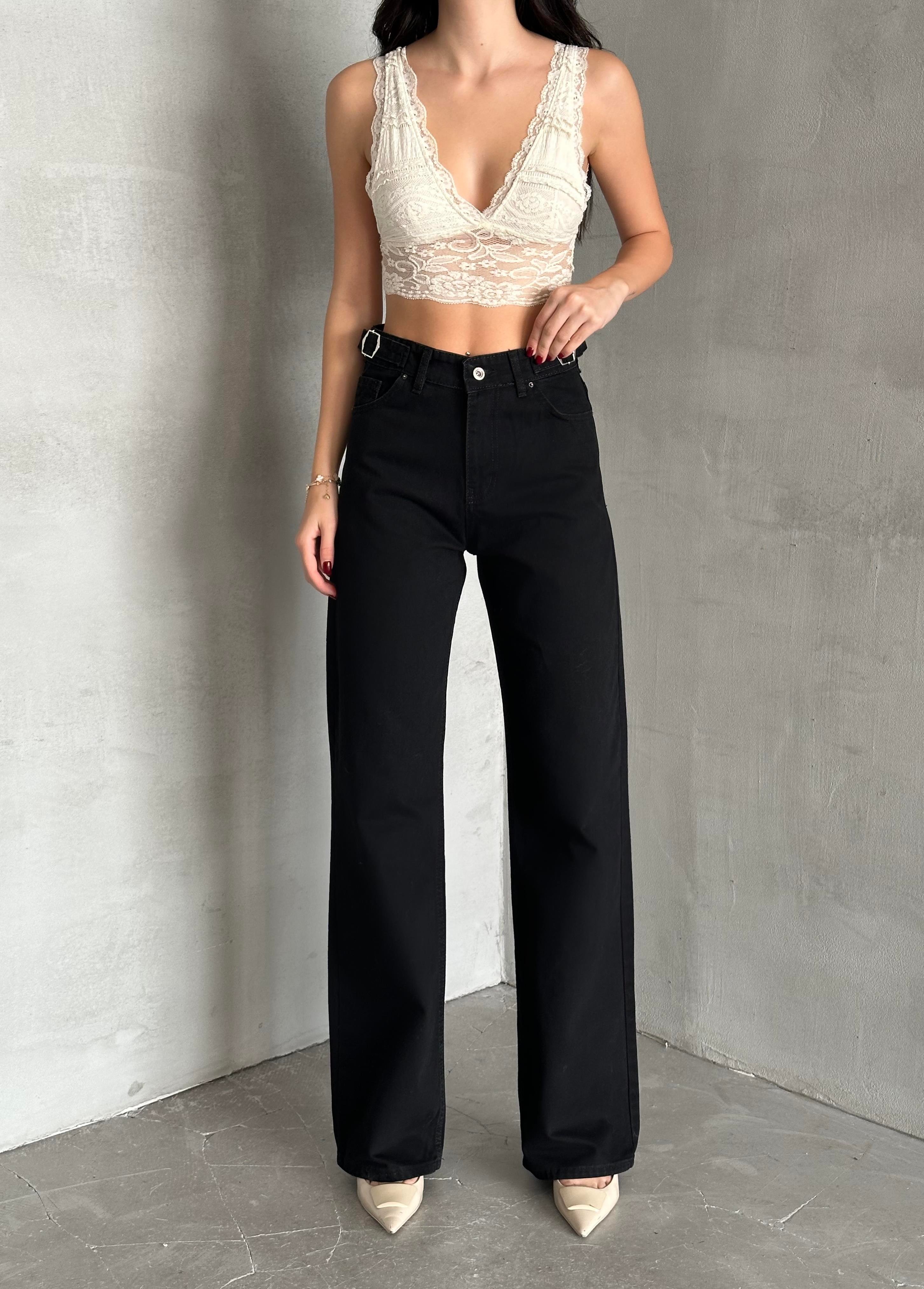 Palazzo Çift Toka Detaylı Pantolon