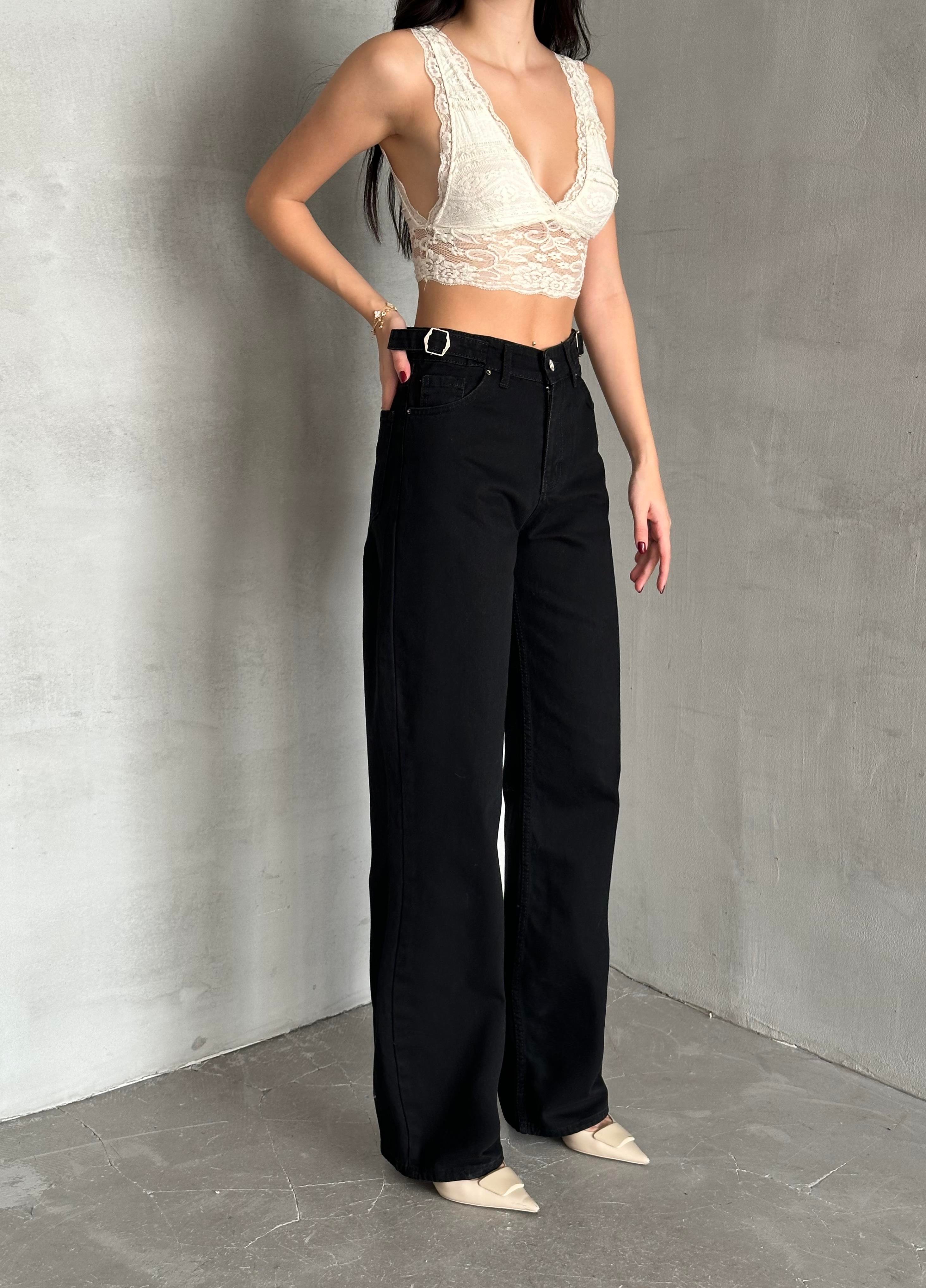 Palazzo Çift Toka Detaylı Pantolon