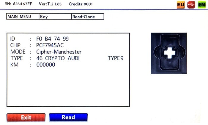 IEAAUR115EIEA AUDI - 433 MHZ- WITH SHORT KEY