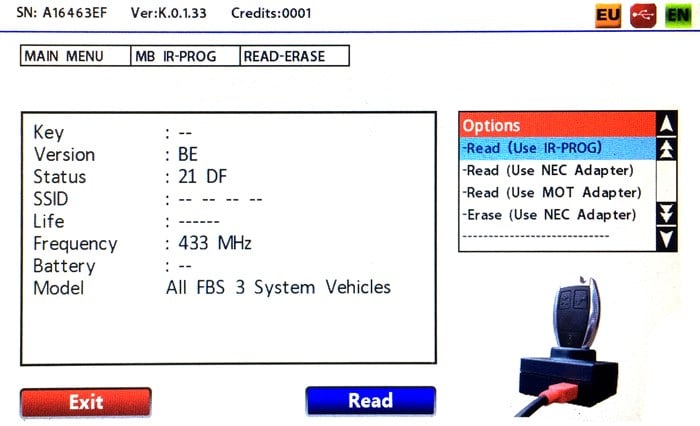 IEABZR118EIEA-BE MERCEDES 3 BT IR REMOTE 315 MHZ