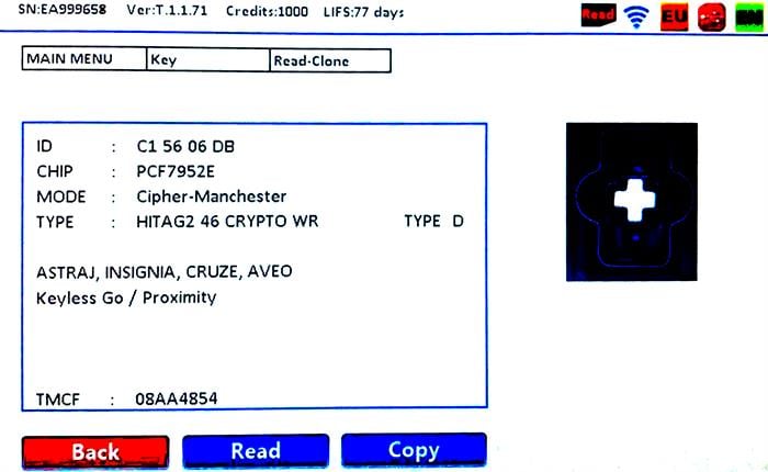 IEACADB101+AFTERMARKET (IEA) KEYLESS ID46 PCF7952E 315MHZ