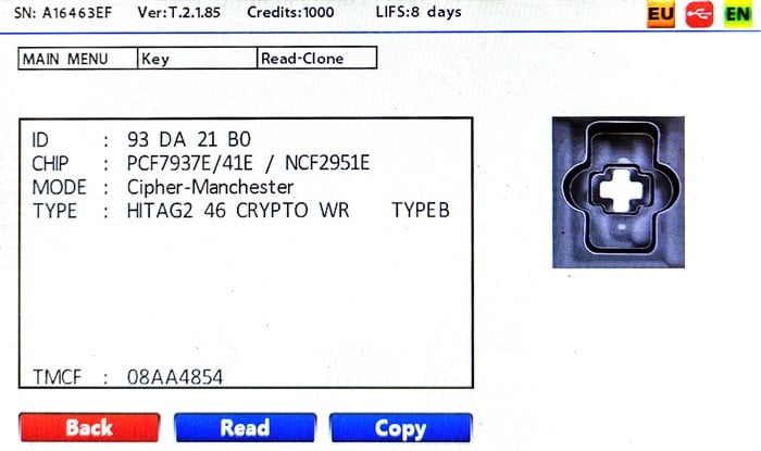 IEACADR106+IEA CADILLAC 3+1 BT HITAG2 315MHZ