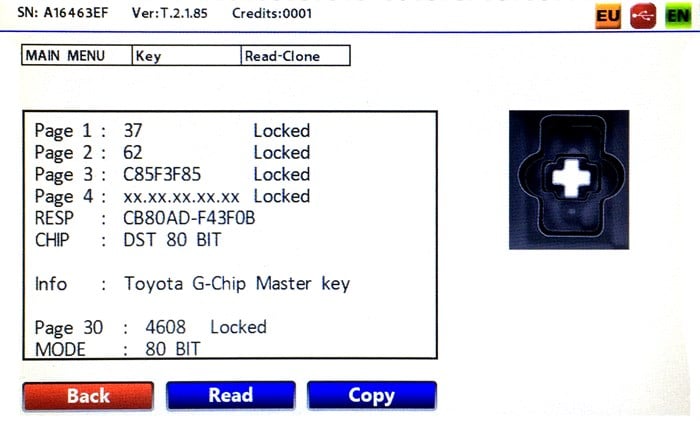 OEM4D6080DST4D60 80 BIT P1=37 CHİP USED for TOYOTA