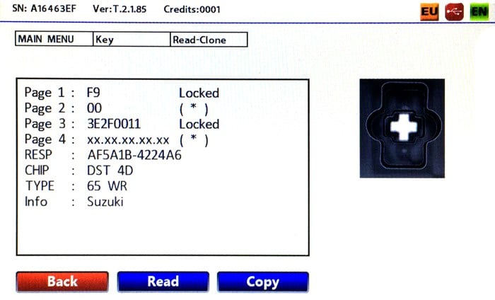 OEM4DC654D 65 CARBON TRANSPONDER 40 BIT