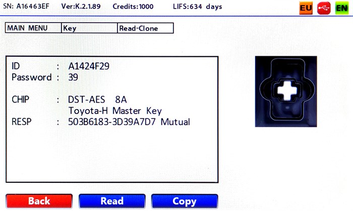 OEMTOYR123ORJ. TOYOTA 2 BT H CHIP 433MHZ (ASK)