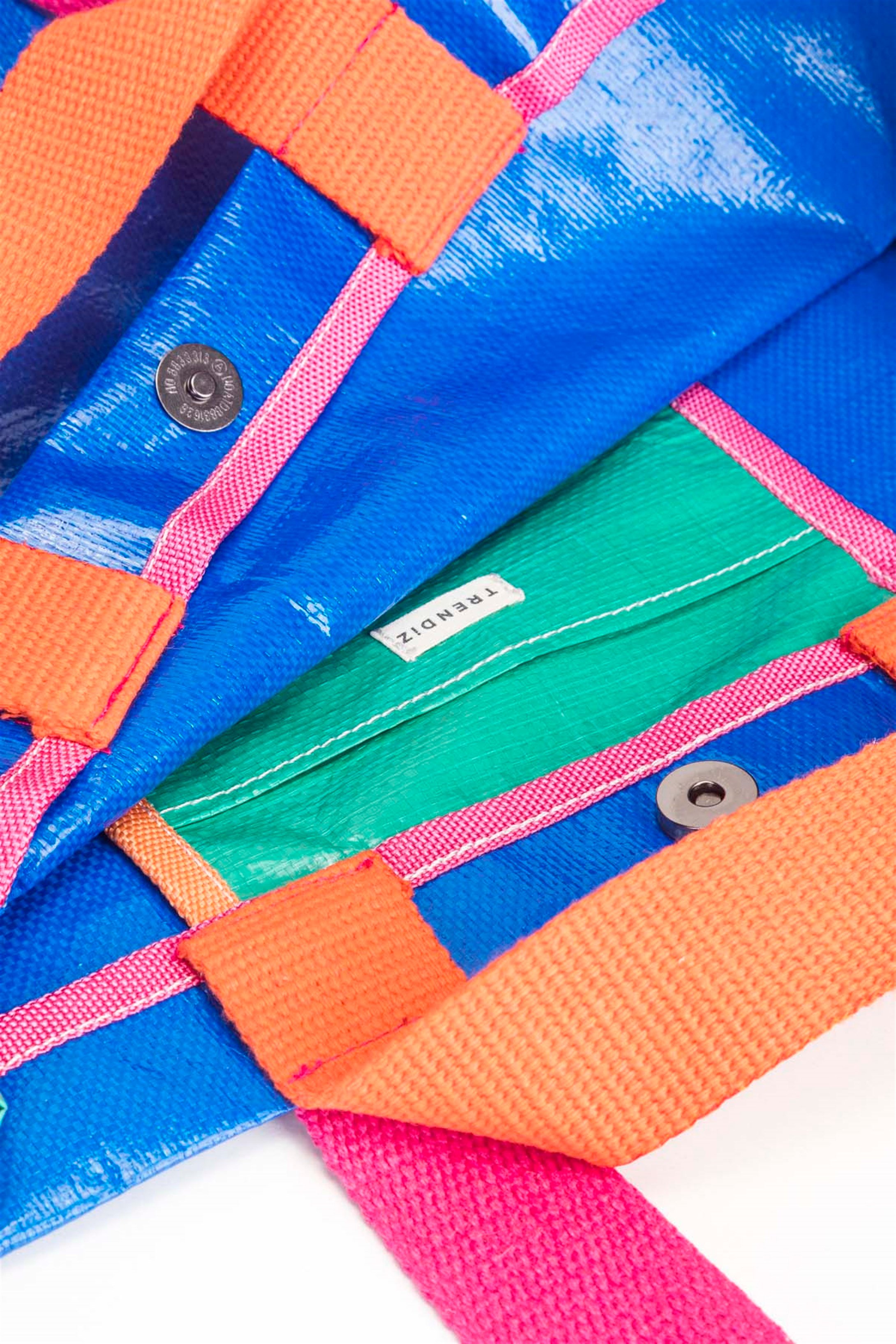 Huge Element x Trendiz Mavi-Yeşil Pilsa Extra Large Çanta