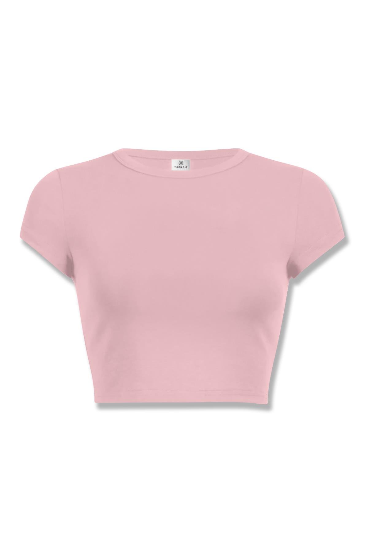 Kadın Basic Crop Pembe