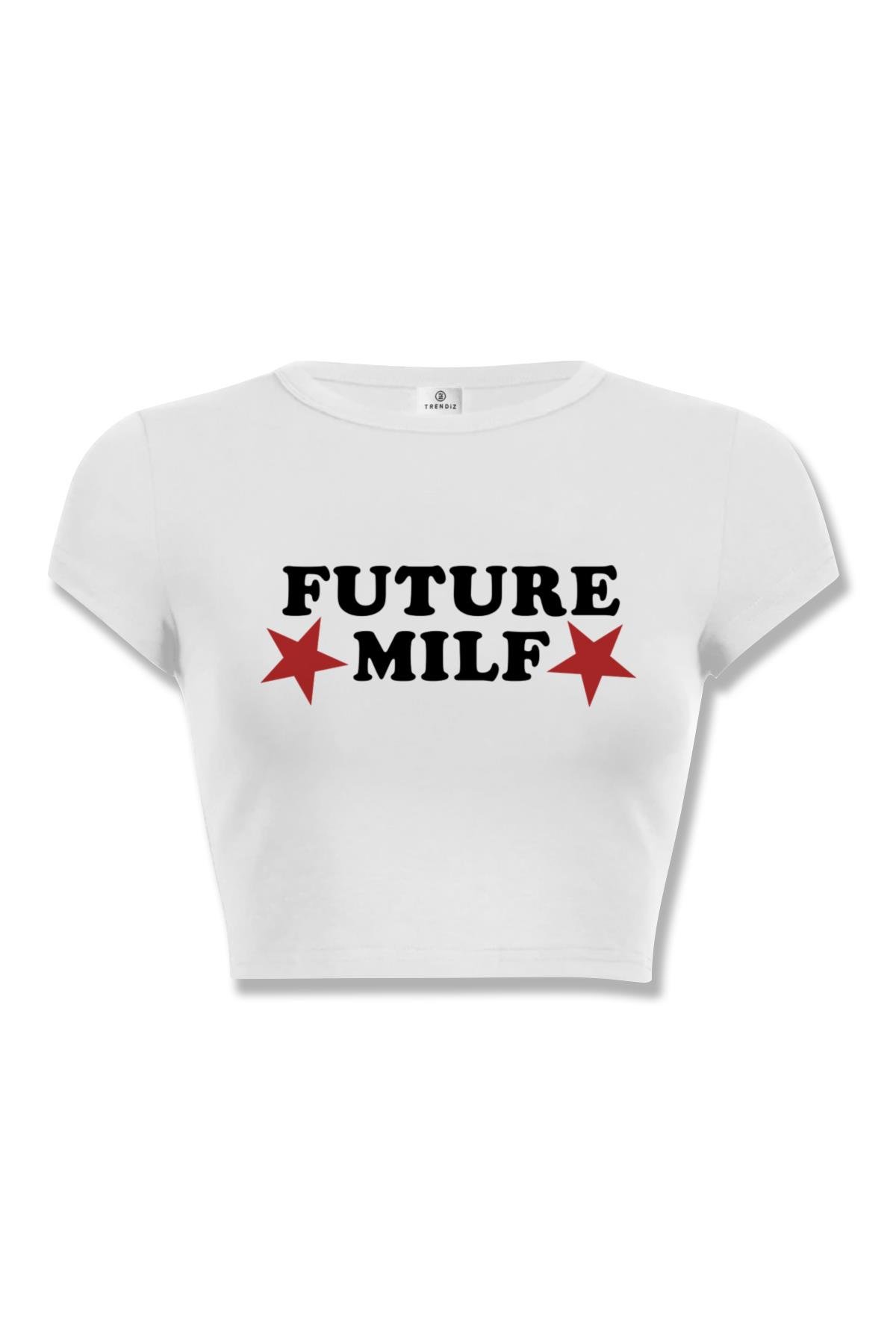 Kadın Future Milf Crop Beyaz