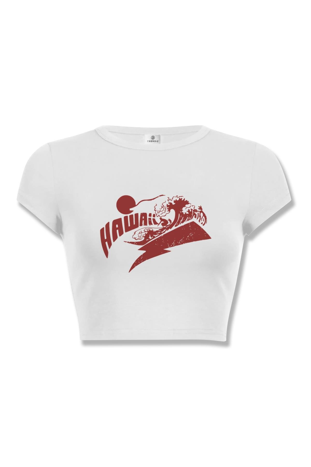 Kadın Hawaii Crop Beyaz